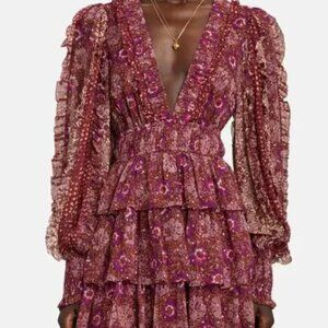 Ulla Johnson Brisa Printed Ruffle Mini Dress